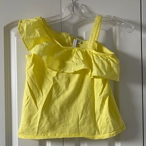 Janie and Jack Bright Yellow One-Shoulder Ruffle Tank